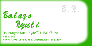 balazs nyuli business card